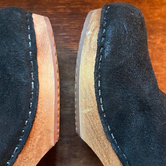 Sanita Lilly Square Clog Booties, Suede, Black Charcoal, Rare style, Size 39/8 - Picture 10 of 10